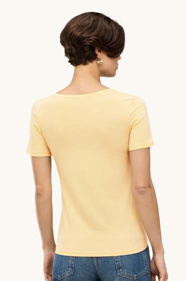 Dames - T-shirt - slim fit - geel