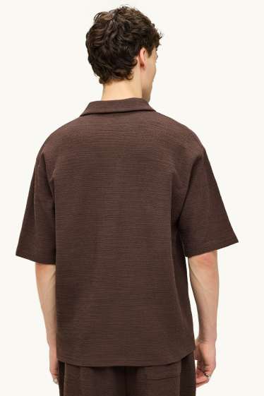 Uomo - Polo in maglia - relaxed fit - marrone scuro