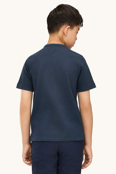 Bambini - T-shirt - tessuto tramato - blu scuro