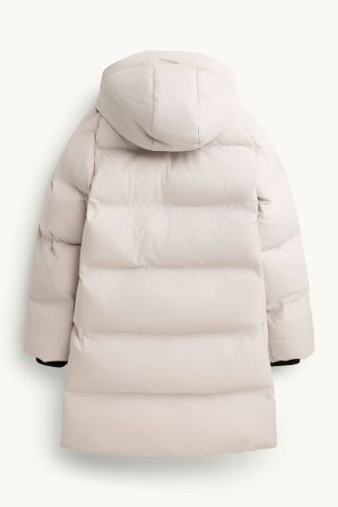 Kinder Mädchen - Funktions-Steppjacke mit Kapuze - gefüttert - cremeweiß