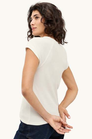 Damen - T-Shirt - Slim Fit - weiss