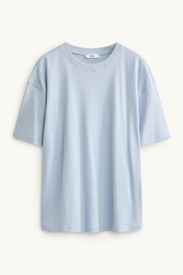 Women - T-shirt - oversized - light blue