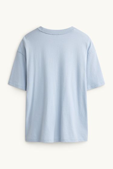 Women - T-shirt - oversized - light blue