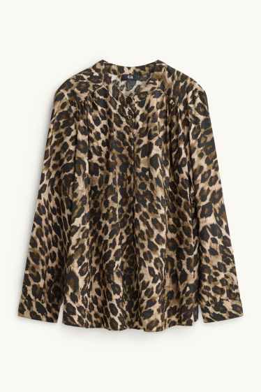 Donna - Blusa - stampa leopardata - beige / marrone