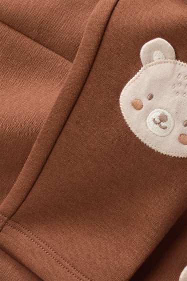 Bébés filles - Oursons - legging bébé - doublé de peluche - marron