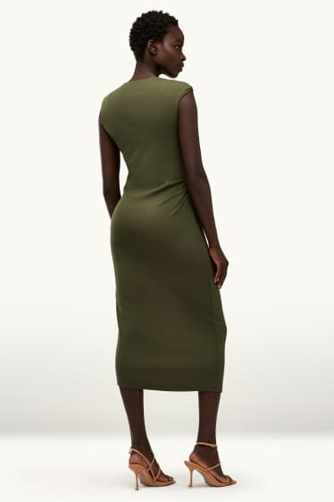 Damen - Bodycon-Kleid - gerippt - khaki