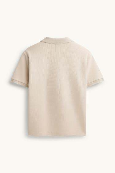 Pánské - Polokošile - regular fit - strukturovaná - světle šedá