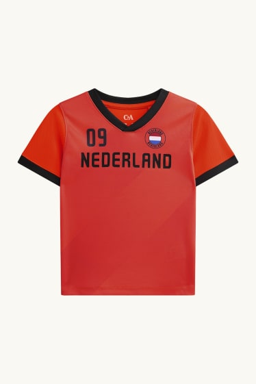 Kinderen: jongens - Nederland - T-shirt - oranje / zwart