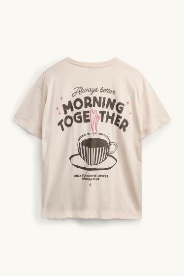 Damen - T-Shirt - Oversized - beige