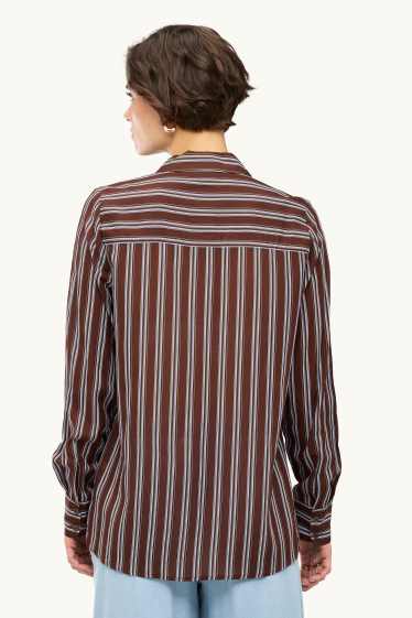 Femmes - Blouse-chemise - à rayures - marron