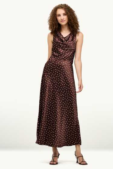Donna - Vestito fit & flare - a pois - marrone