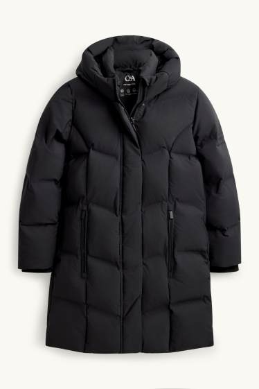 Kinder Mädchen - Funktions-Steppjacke mit Kapuze - gefüttert - schwarz