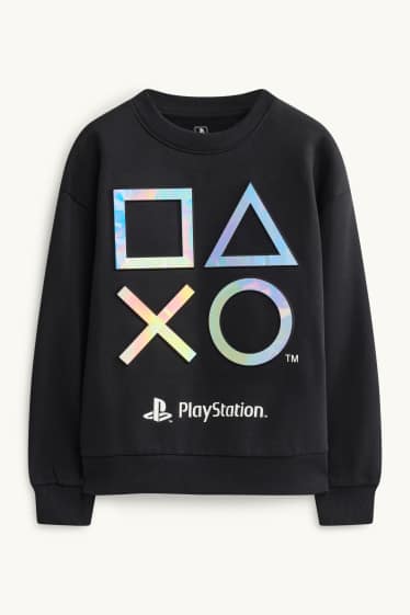 Copii - Băieți - Playstatioon - bluză de molton - aspect lucios - negru