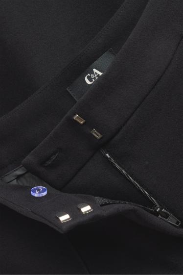 Femei - Pantaloni din jerseu - talie înaltă - straight fit - negru