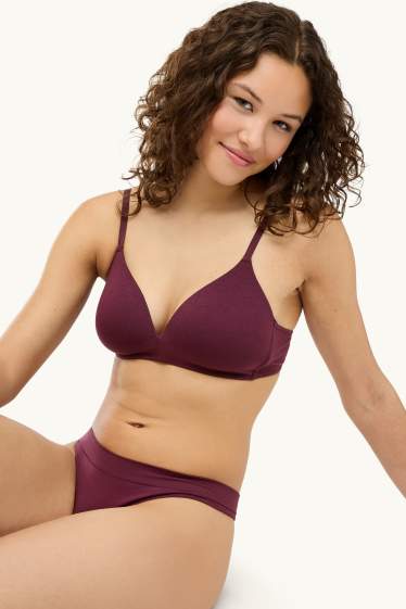 Femmes - Lot de 3 - strings - seamless - rouge foncé