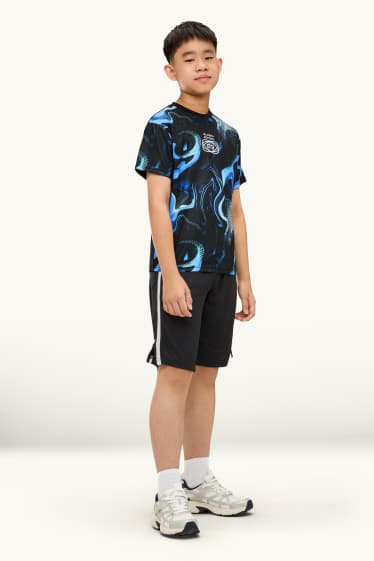 Copii - Băieți - Set - tricou cu mânecă scurtă și pantaloni scurți - 2 piese - albastru / negru