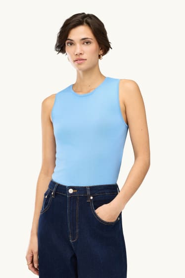 Damen - Pullunder - hellblau