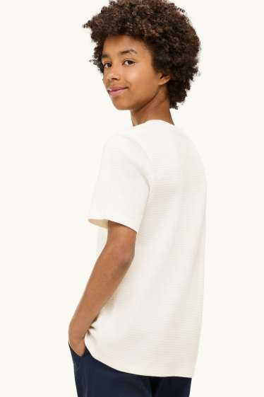 Enfants garçons - T-shirt - finition texturée - blanc