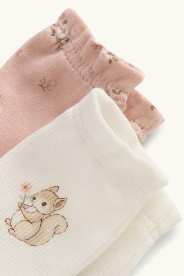 Baby: meisjes - Anti-kras handschoenen - wit / roze
