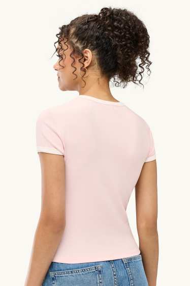 Damen - T-Shirt - Slim Fit - zartrosa