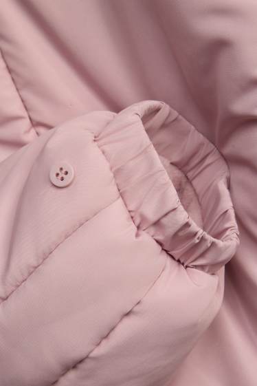 Bébés filles - Petites fleurs - combinaison de neige pour bébé avec capuche - doublée - rose clair