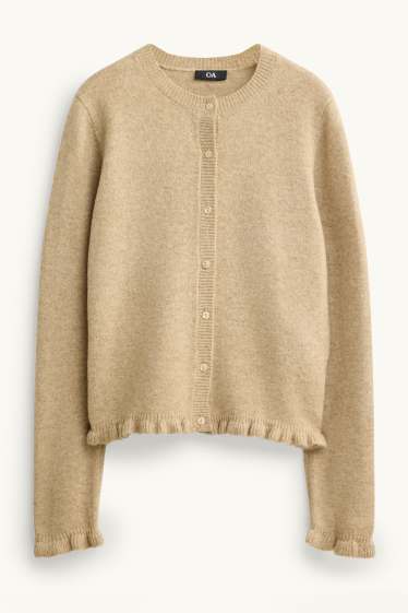 Damen - Strickjacke - beige