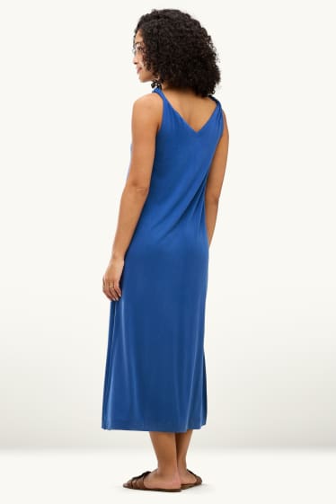 Femmes - Robe avec encolure en V - straight fit - bleu