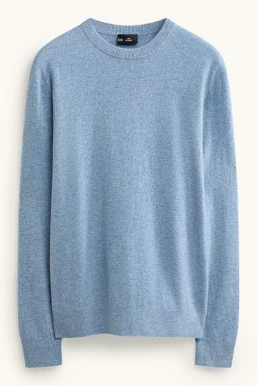 Herren - Kaschmir-Pullover - hellblau