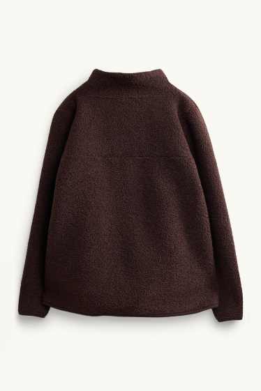 Donna - Giacca in pile premaman con inserto porta-bebè - marrone scuro