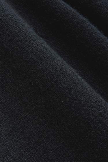 Women - Cashmere trousers - mid-rise waist - straight leg - black