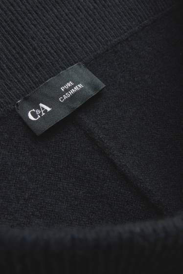 Women - Cashmere trousers - mid-rise waist - straight leg - black