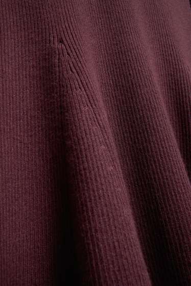 Femmes - Robe en maille - bordeaux