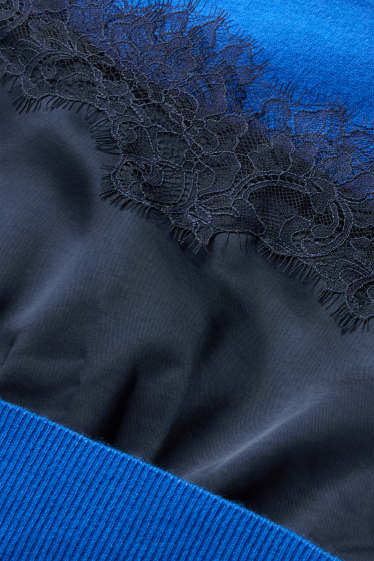 Women - Jumper - 2-in-1 look - blue / black