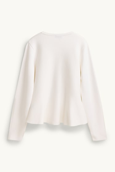Damen - Strickjacke - schneeweiß
