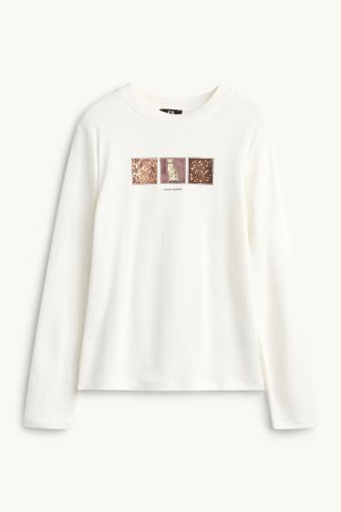 Dona - Samarreta de màniga llarga - regular fit - blanc