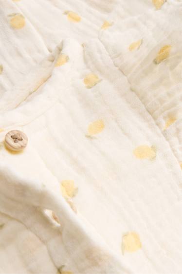 Bébés filles - Citrons - combinaison bébé - texturée - blanc crème