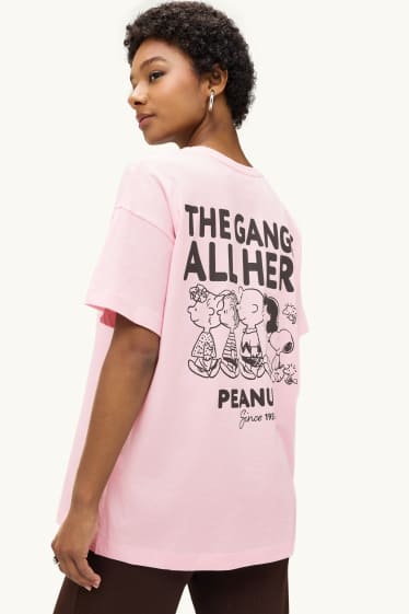 Donna - T-shirt - oversize - Peanuts - chiarorosa