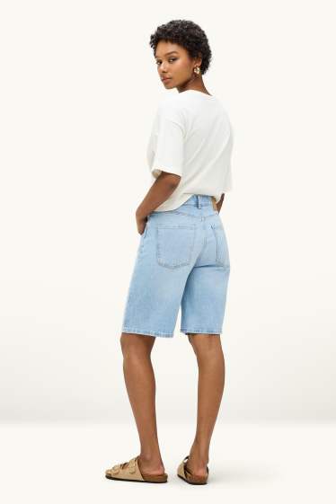 Donna - Jorts - vita alta - jeans azzurro