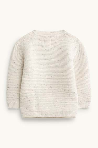 Baby Jungen - Baby-Pullover - Zopfmuster - cremeweiss