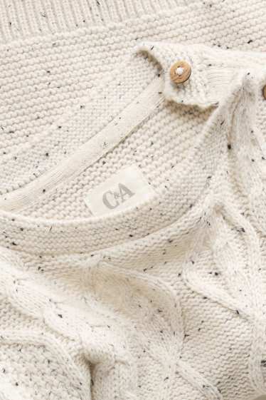Baby Jungen - Baby-Pullover - Zopfmuster - cremeweiss