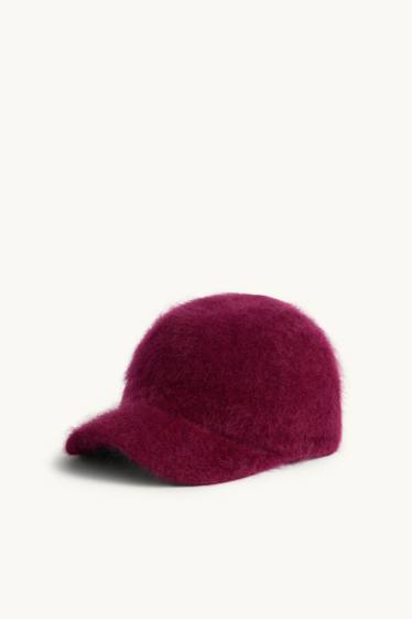 Femmes - Casquette en cachemire - bordeaux
