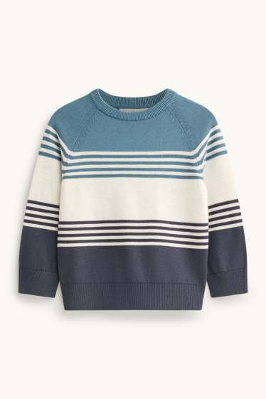 Kinderen: jongens - Trui - gestreept - blauw / wit