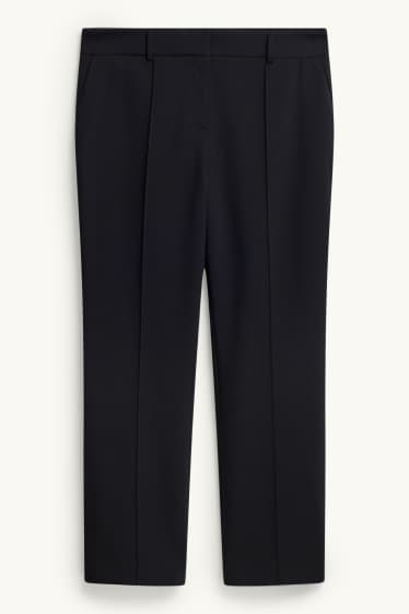 Dámské - Plátěné kalhoty - mid waist - flared - černá
