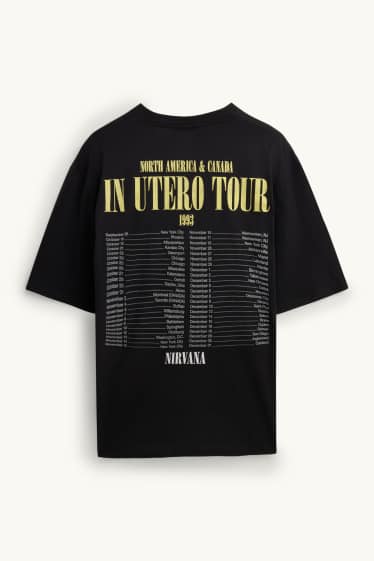 Men - T-shirt - oversized - Nirvana - black / gold