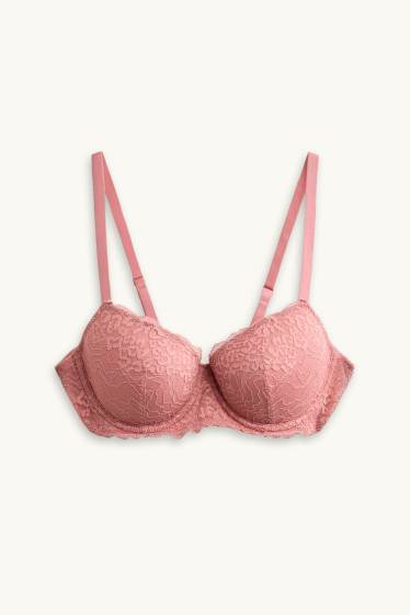 Femmes - Soutien-gorge avec armatures - DEMI - ampliforme - rose