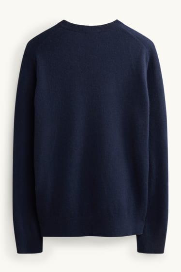 Herren - Kaschmir-Pullover - dunkelblau