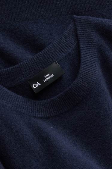 Herren - Kaschmir-Pullover - dunkelblau