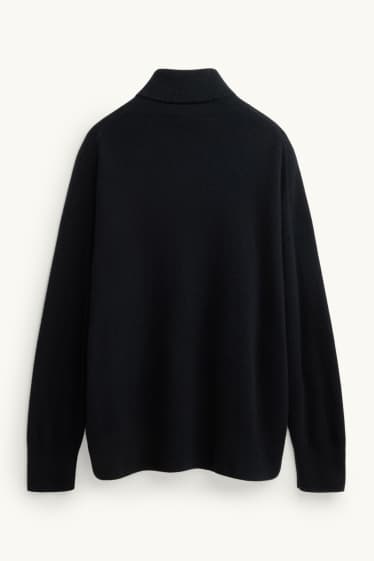 Femmes - Pull à col roulé en cachemire - noir