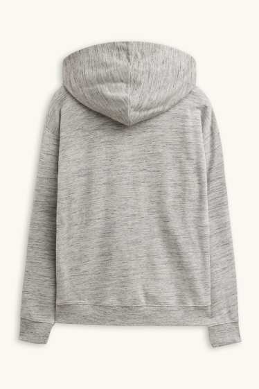 Herren - Sweatjacke mit Kapuze - grau-melange
