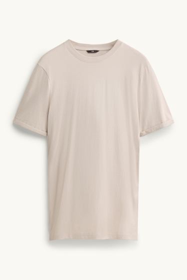 Pánské - Tričko - regular fit - světle béžová